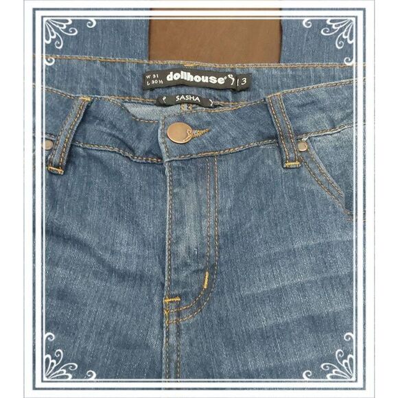 NWOT~DOLLHOUSE SASHA Bootcut Jeans Juniors Sz 13 - Picture 2 of 4